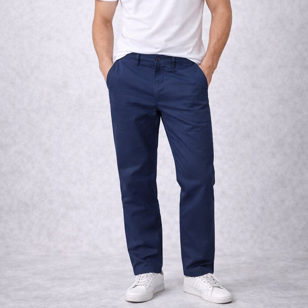 Ben Sherman Men's Navy Blue Relaxed Fit Chino Pants Stretch Size 34x30-NWT